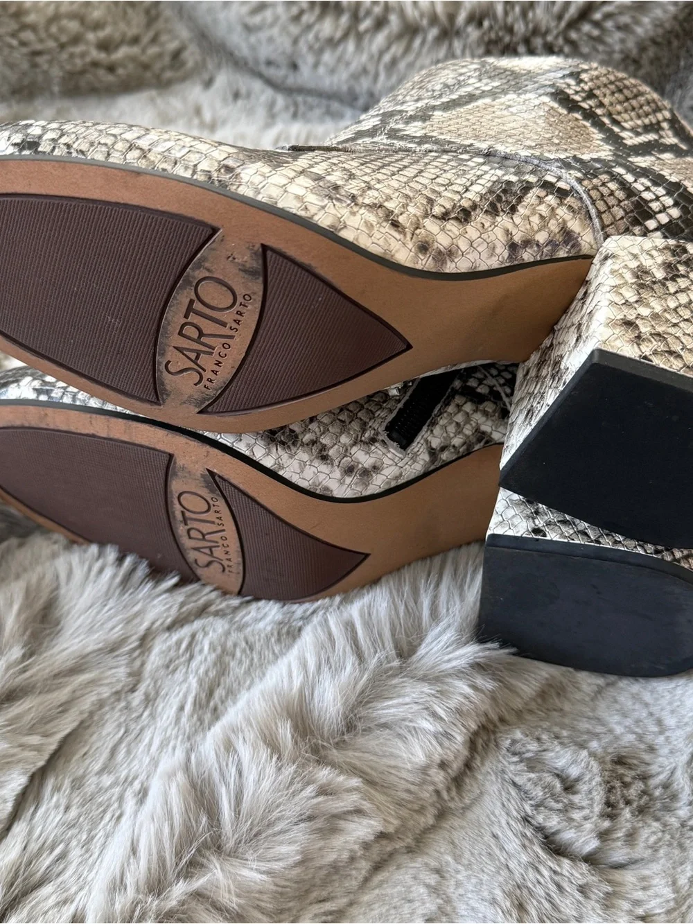 NIB Snake-Print Ankle Booties